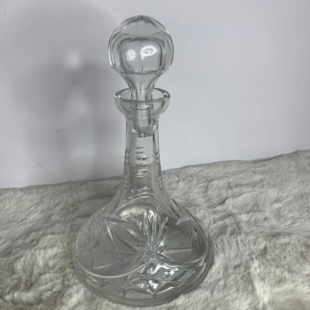Pinwheel Star Hand Cut Lead Crystal Decanter